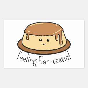 Voeling van Flan-tastic Food Pun Rechthoekige Sticker