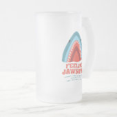 Voeling van Jawsome Shark Funny Summer Punts Frost Matglas Bierpul (Voorkant rechts)