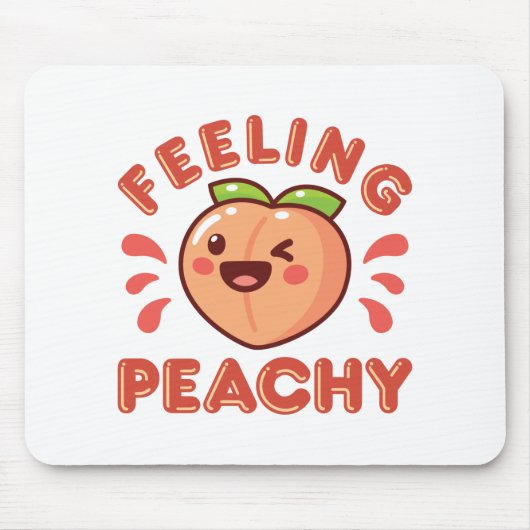 Voeling van Perachy Peach Fruit Happy Kawaii Muismat (Voorkant)