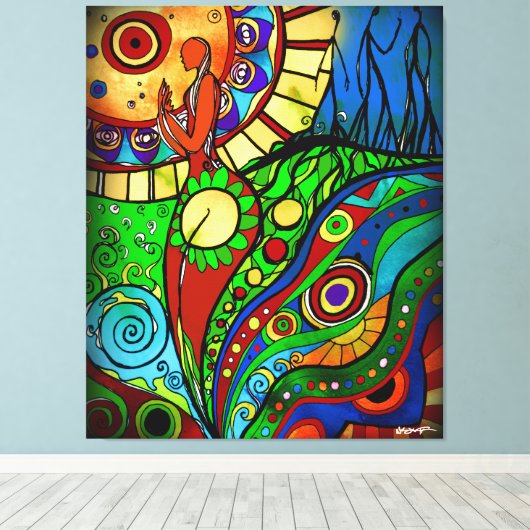 Voelt als de lente (verpakt canvas) canvas afdruk (Insitu (Houten vloer))