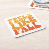 Voelt als Herfst Vierkante Kartonnen Onderzetter (Schuin)