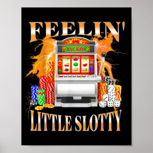 Voelt Kleine Slotty Slot Machine Gokken Casino Poster