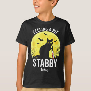 Voelt me een beetje stekerig Grappige Zwarte Kat H T-shirt