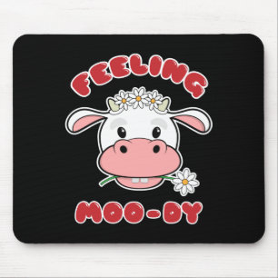 Voelt zich Moo-dig Cute Cartoon Koe Quote Muisma Muismat