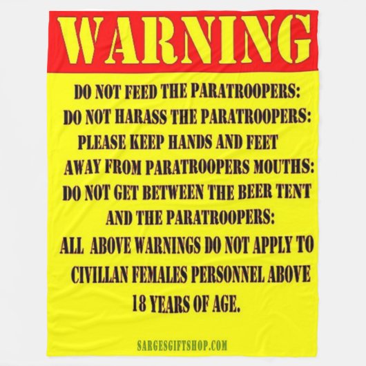 VOER DE PARATROOPERS NIET FLEECE DEKEN (Voorkant)