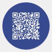 Voer direct gegenereerde URL-code in | marineblauw Ronde Sticker (Voorkant)