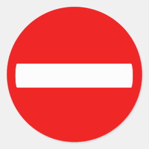 Voer geen teken in (sticker) ronde sticker