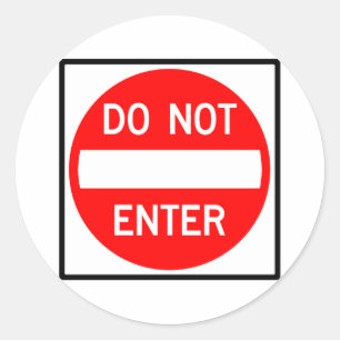 Voer geen wegmarkering in ronde sticker