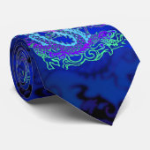 Voer het Dragon Twilight Blue-Stropdas in Stropdas (Opgerold)