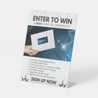 Voer in om een Stamcel Starter Kit te winnen Reclamebord Met Voetstuk