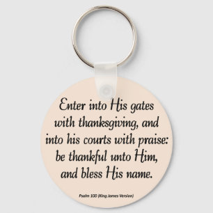 Voer met Thanksgiving en afgevende Psalm 100 in Sleutelhanger