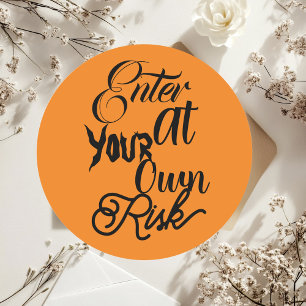Voer op je eigen risicodragende partij Fun Hallowe Ronde Sticker