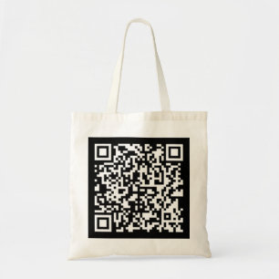 Voer URL & Creëer Scannable QR Code in Zwart Tote Bag