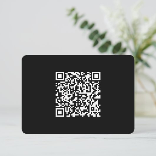 Voer URL & Creëer Scannable QR Code in | Zwart Wit Bedankkaart (Staand voorkant)