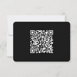 Voer URL & Creëer Scannable QR Code in   Zwart Wit Bedankkaart