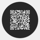 Voer URL & Creëer Scannable QR Code in | Zwart Wit Ronde Sticker (Voorkant)