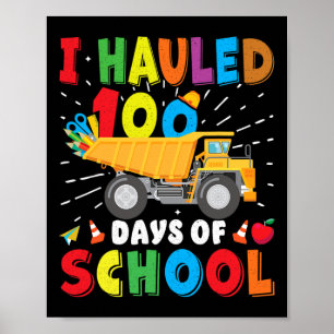 Voertuig 100 dagen schoolkleding dumptruck poster