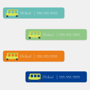 Voertuig Schoolbus Klasse Lunch Naam Nummer Labels