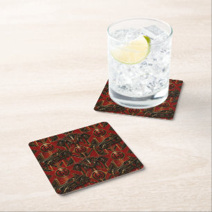 Voertuigen drinken coaster/keuken/bar/decoratie vierkante kartonnen onderzetter