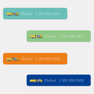 Voertuigen School Class Lunch Naam Nummer Labels