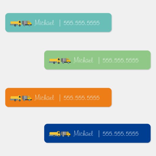 Voertuigen School Class Lunch Naam Nummer Labels (Groep)