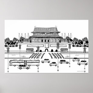 Voertuigen voor het wegverkeer van pagode poster