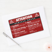 Voertuigregels - rood rechthoekige sticker (Envelop)