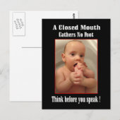 Voet in de mond - Grappige uitspraken Briefkaart (Voorkant / Achterkant)