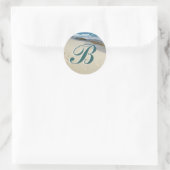 Voet prints in het zand initiaal stickers (Tas)