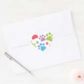 voetafdruk hond hart sticker (Envelop)