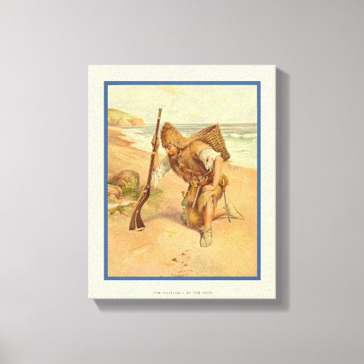 Voetafdruk in de zand 2 canvas afdruk (Voorkant)
