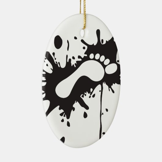 voetafdruk in rommelige vlek keramisch ornament (Rechts)