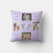 Voetafdruk Meerdere foto Lavender Birth Keepomwill Kussen (Voorkant)