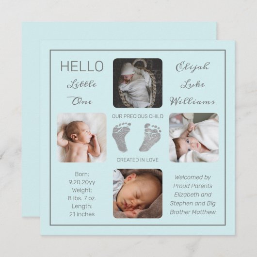 Voetafdruk Mint Birth Announounding van Mint Mint (Voorkant / Achterkant)