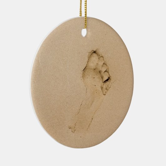 Voetafdruk op het strand keramisch ornament (Rechts)