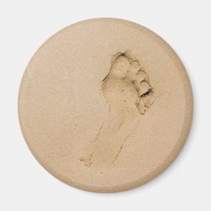 Voetafdruk op het strand magneet