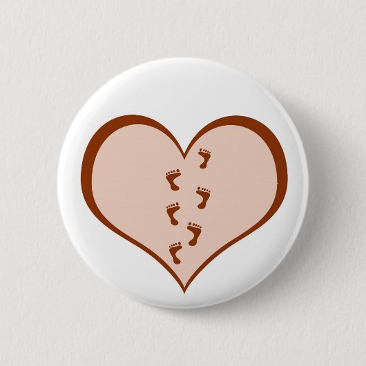 Voetafdruk op uw hart Button (Voorkant)