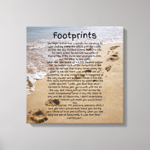 voetafdruk Prayer Biblical Sand Canvas Wall Art Afdruk