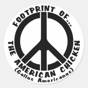 Voetafdruk van de American Chicken (Stijl 1) Ronde Sticker