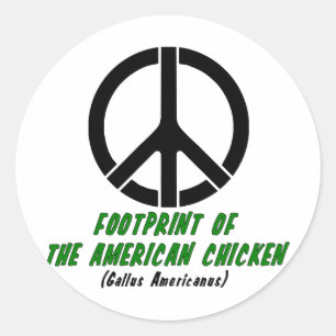 Voetafdruk van de Amerikaanse kip (stijl 2) Ronde Sticker