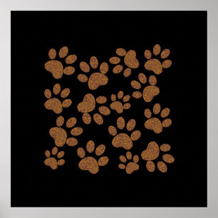 voetafdruk van honden voor muren poster