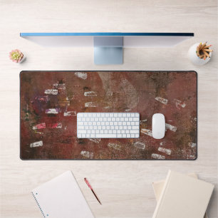 Voetafdrukken, een gelprint abstract bureaumat