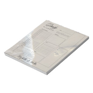 Voetafdrukken gepersonaliseerde dagelijkse planner notitieblok