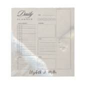 Voetafdrukken gepersonaliseerde dagelijkse planner notitieblok (Voorkant)