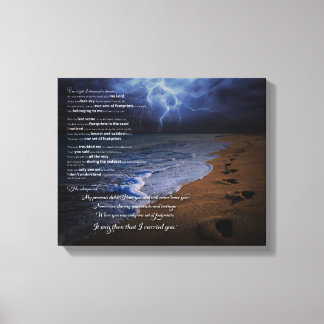 Voetafdrukken in de Sand Poem Canvas Print