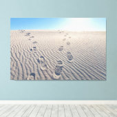 Voetafdrukken in de woestijn canvas afdruk (Insitu (Houten vloer))