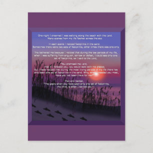 Voetafdrukken in de zand briefkaart