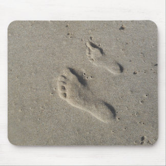Voetafdrukken in de zand muismat
