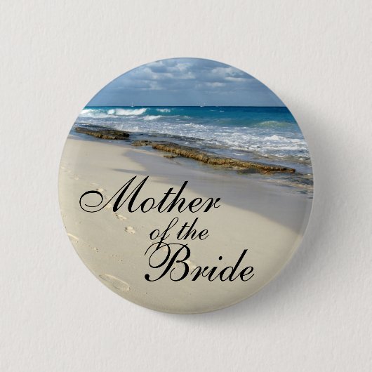 voetafdrukken in de zandknopen ronde button 5,7 cm (Voorkant)