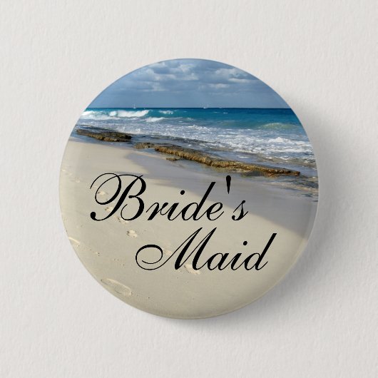 voetafdrukken in de zandknopen ronde button 5,7 cm (Voorkant)